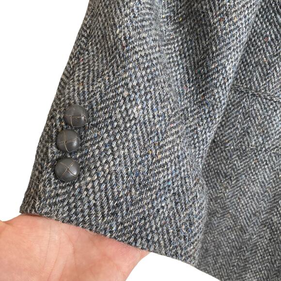 Vintage 60s Levi’s Gray Wool Tweed Single Breasted Western Formal Blazer Sz 46R - Picture 8 of 16
